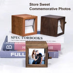 Flipzy™, caja de fotos giratoria de madera con manivela